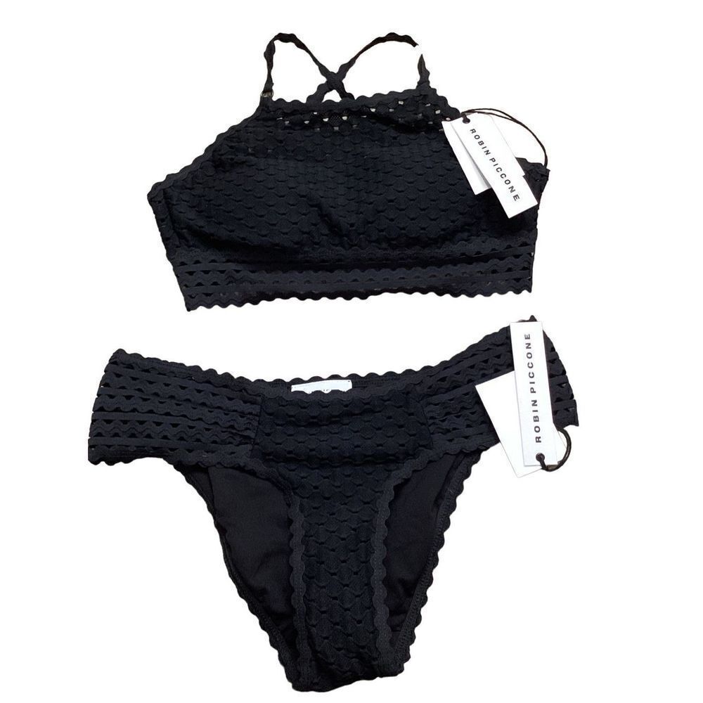 New. Robin Piccone black crochet bikini. XS. Retails $ 189 - Picture 14 of 14